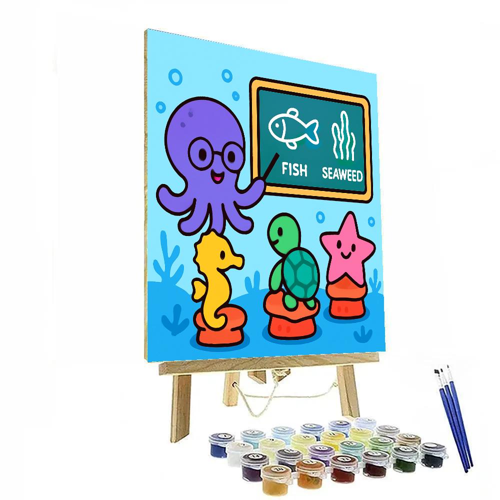 Coral Classroom With Professor Octopus paint by number