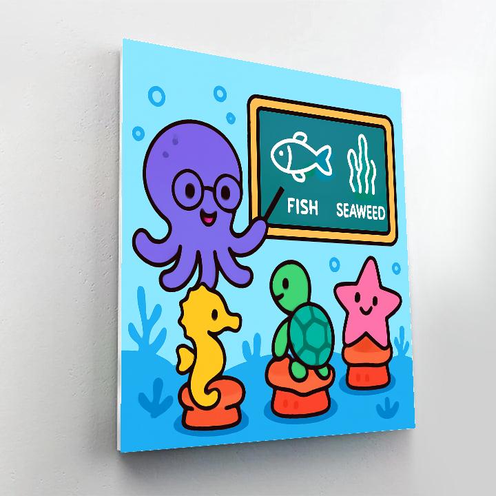 Coral Classroom With Professor Octopus paint by number