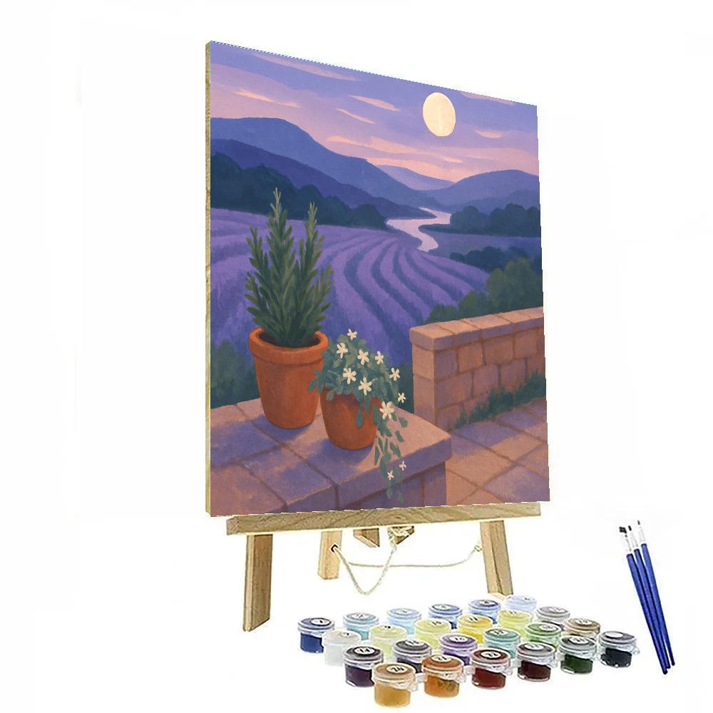 Moonlit Terrace Above The Lavender Valley DIY paint by numbers