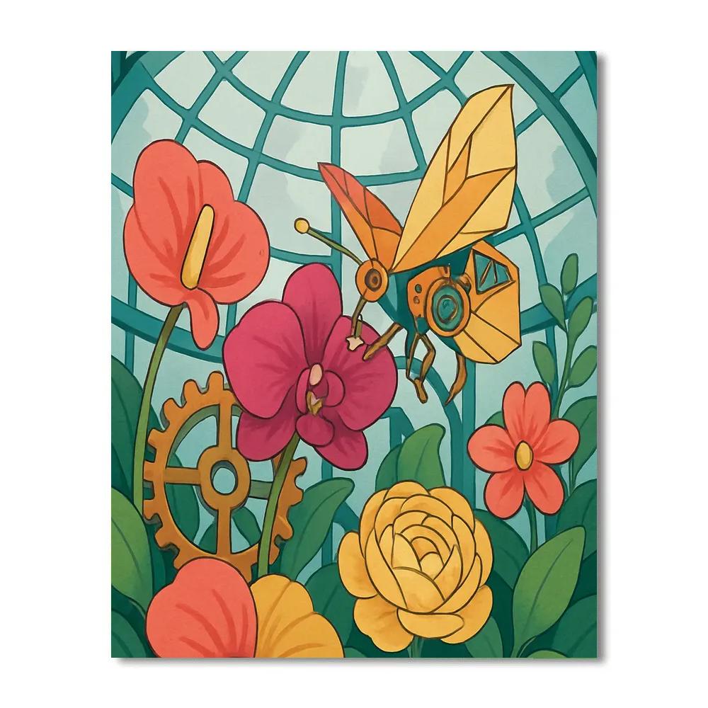 Clockwork Conservatory Flowers painting number kit