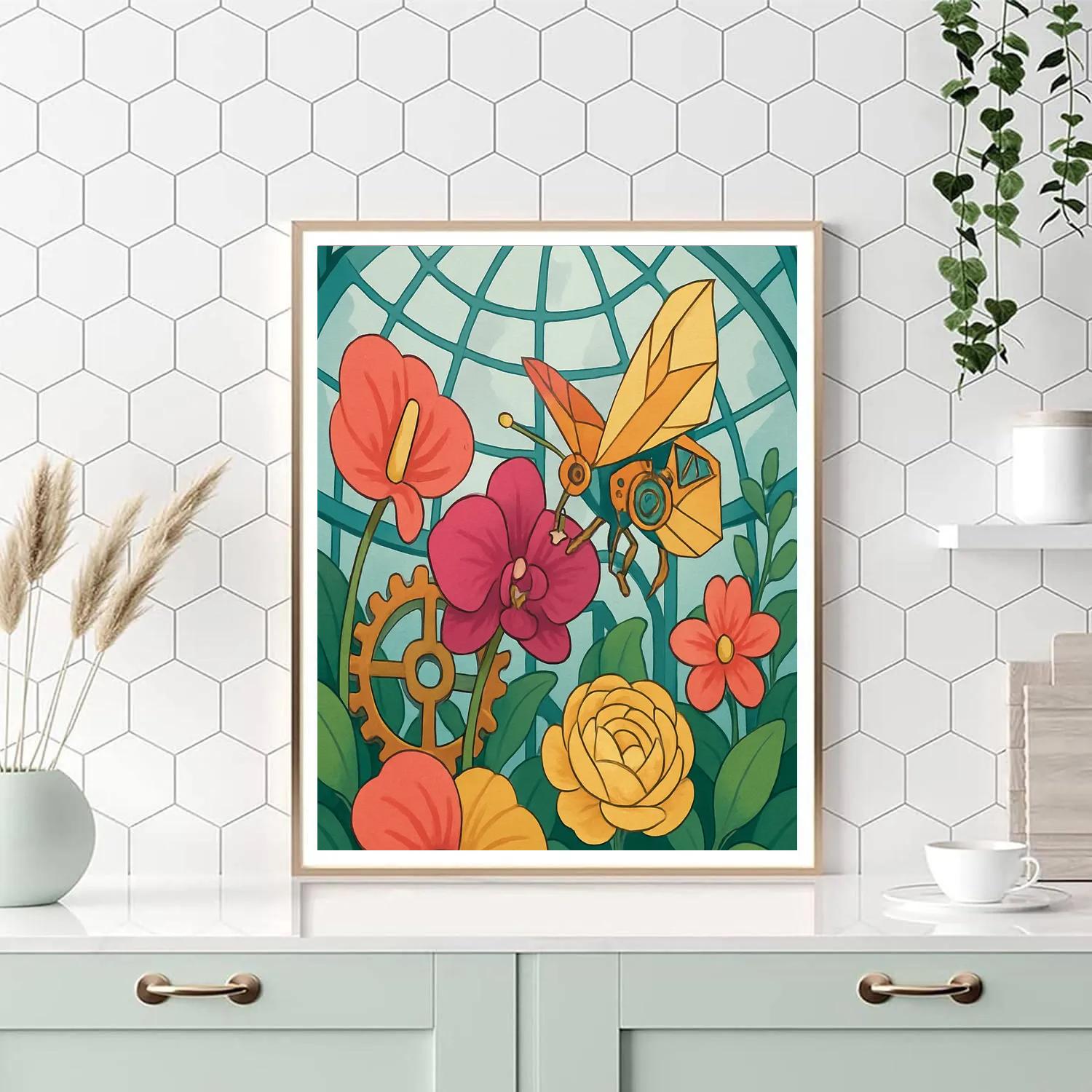 Clockwork Conservatory Flowers painting number kit