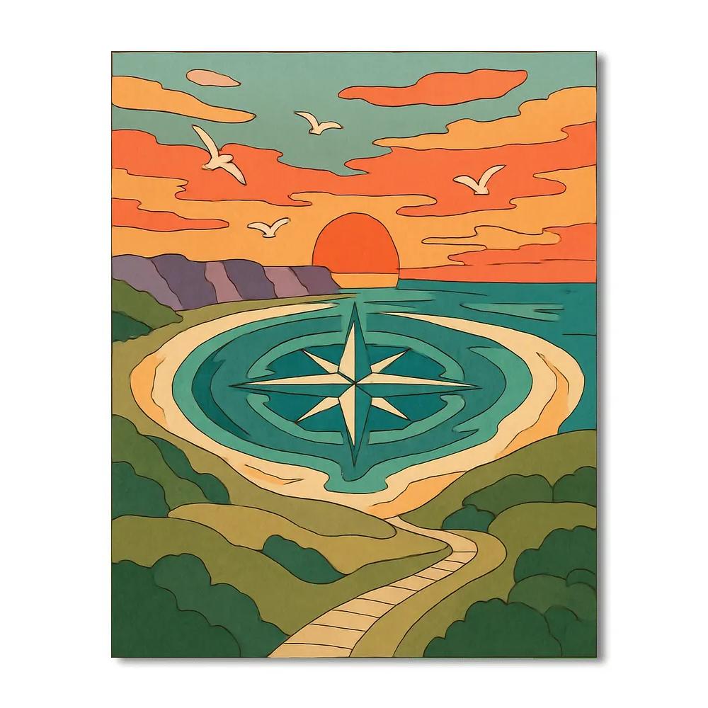 Tidal Compass Landscape Paint by numbers art