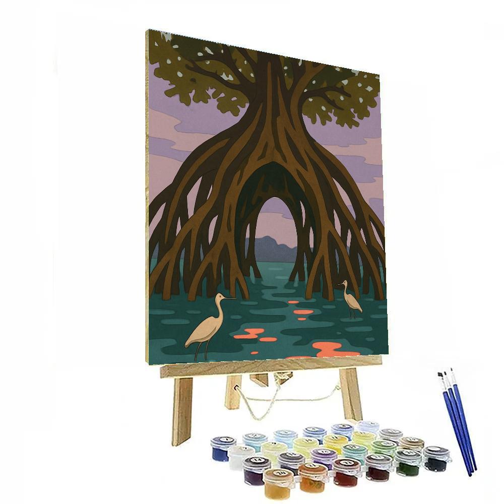 Tree Aurora Mangrove Cathedral Paint by numbers art