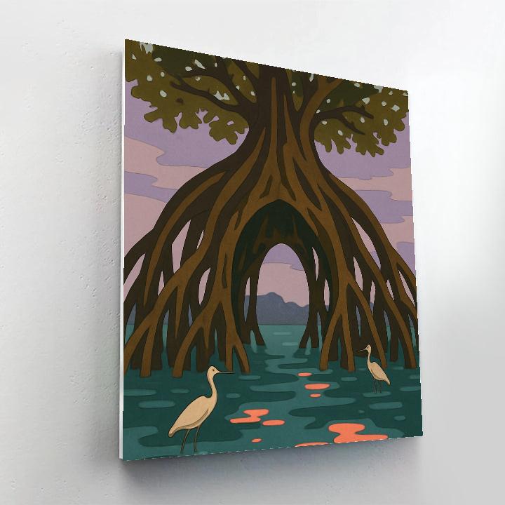 Tree Aurora Mangrove Cathedral Paint by numbers art