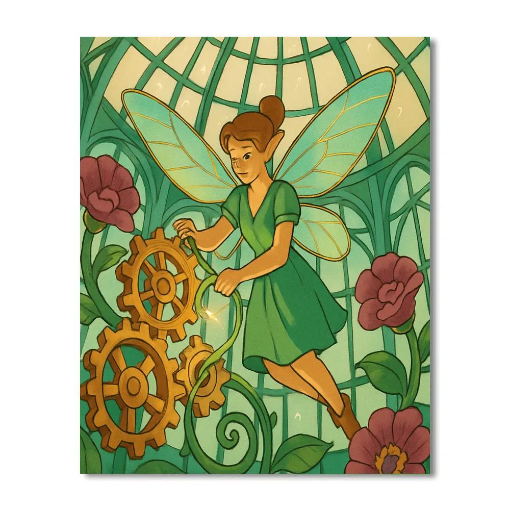 Clockwork Conservatory Fairy paint by numbers