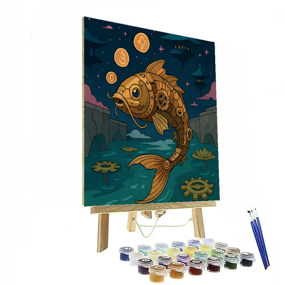 Clockwork Koi With Fantasy Starlight painting number kit