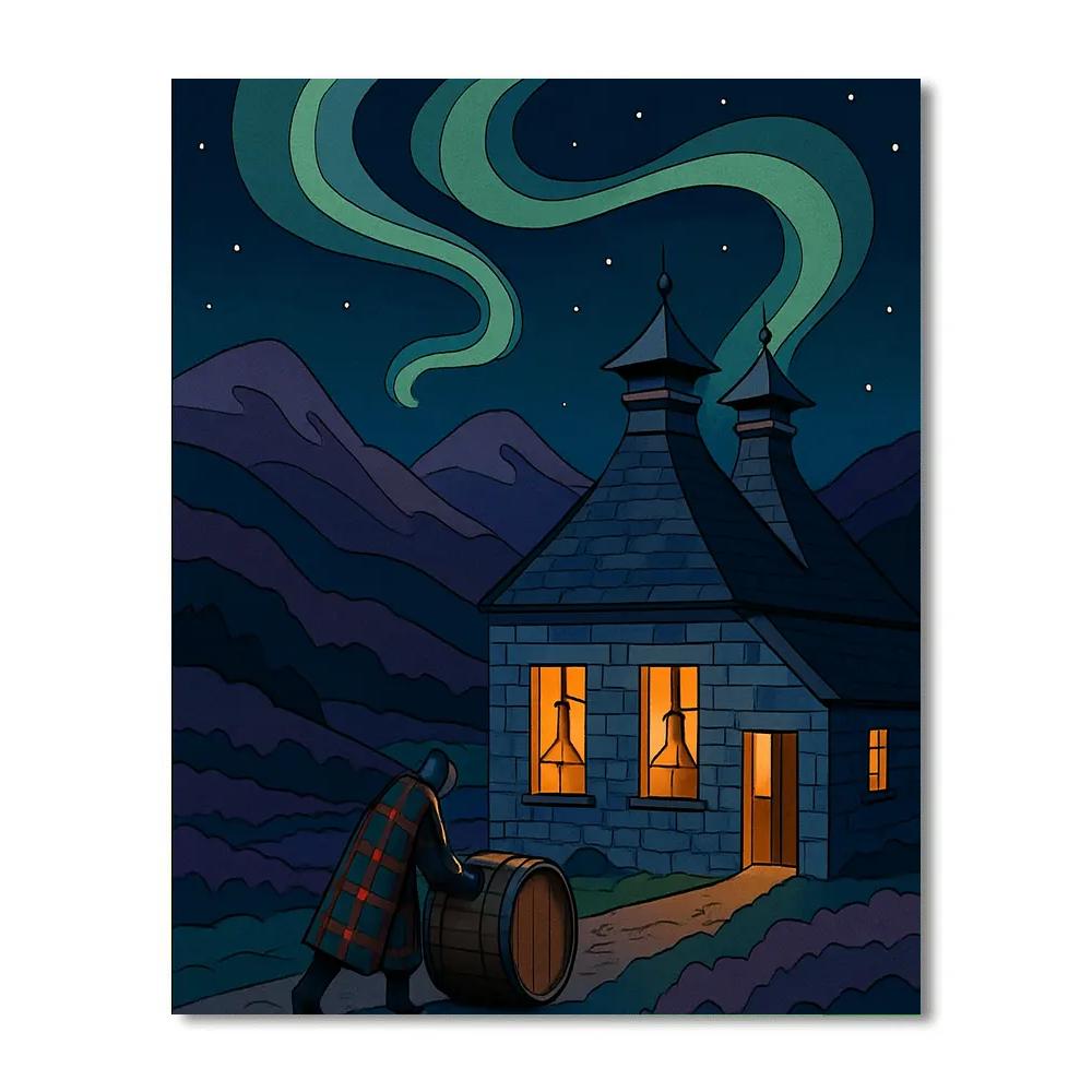 Scotland Aurora Distillery Glen paint by number
