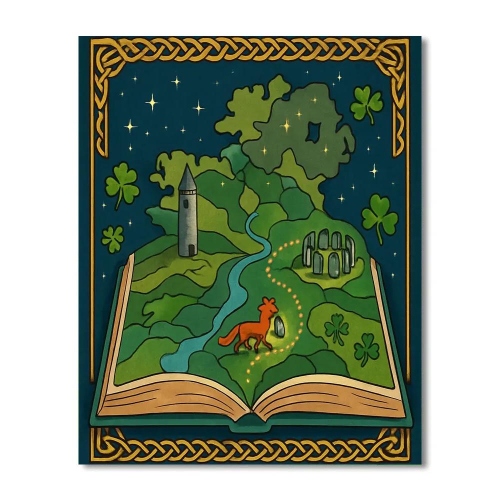 Lanternlit Ireland Story Map Paint by numbers art