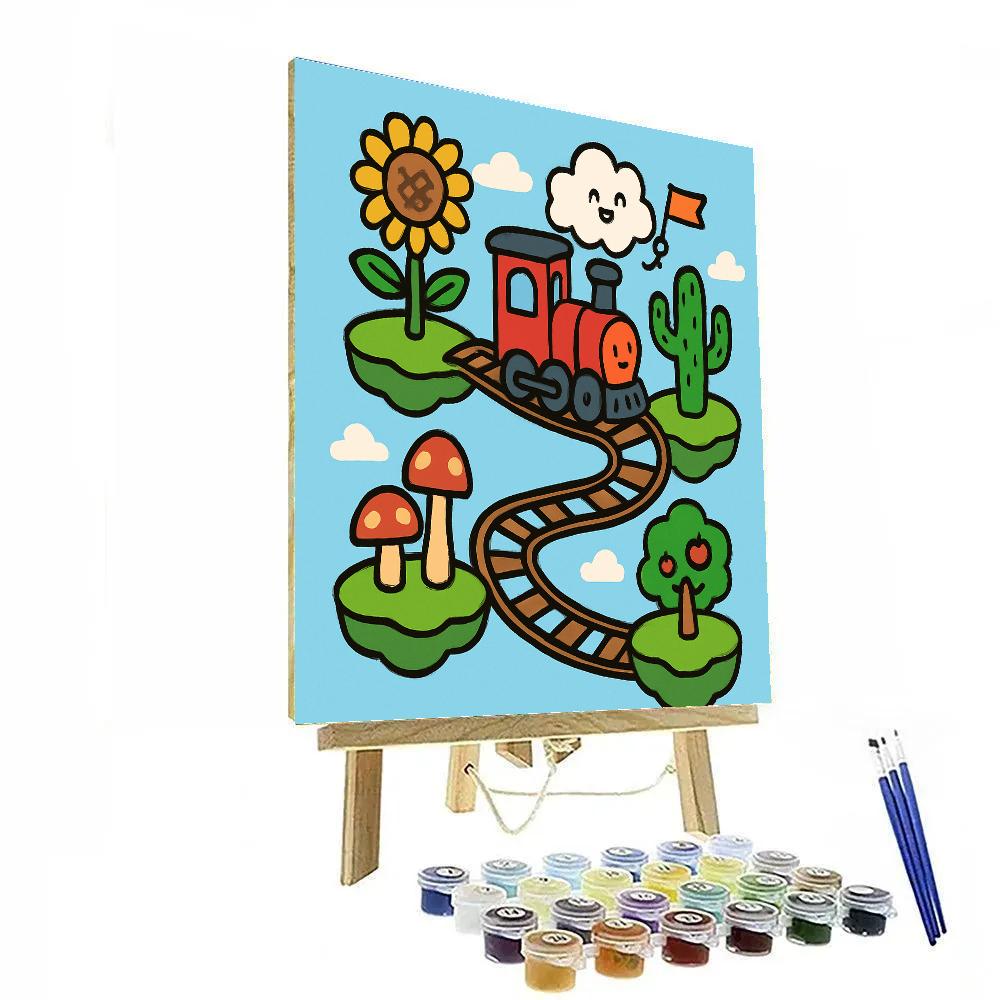 Sky Garden Train Across The Floating Islands Number painting