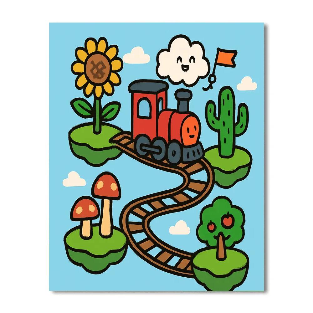 Sky Garden Train Across The Floating Islands Number painting