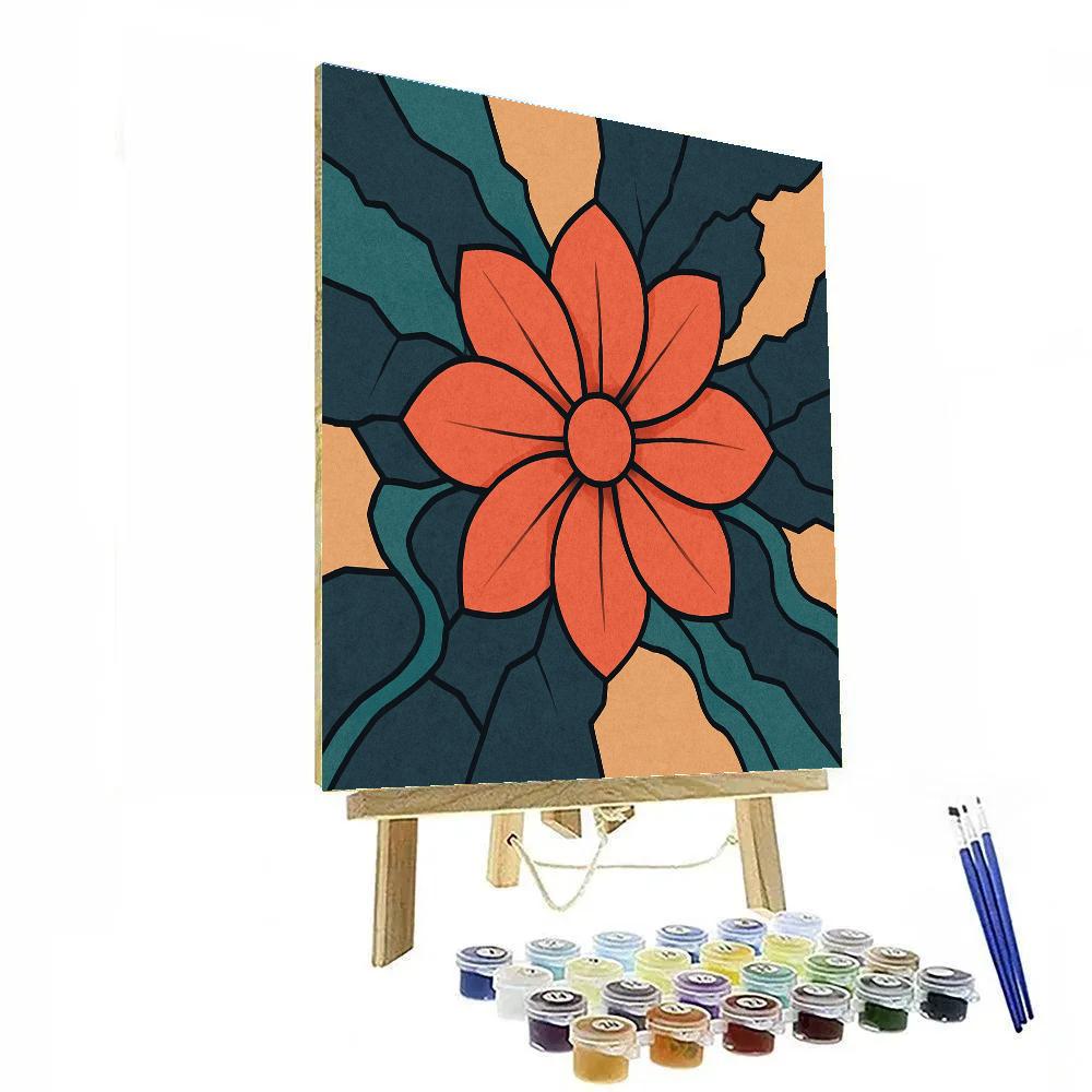 Abstract Tectonic Petal Map painting number kit