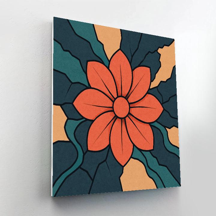 Abstract Tectonic Petal Map painting number kit