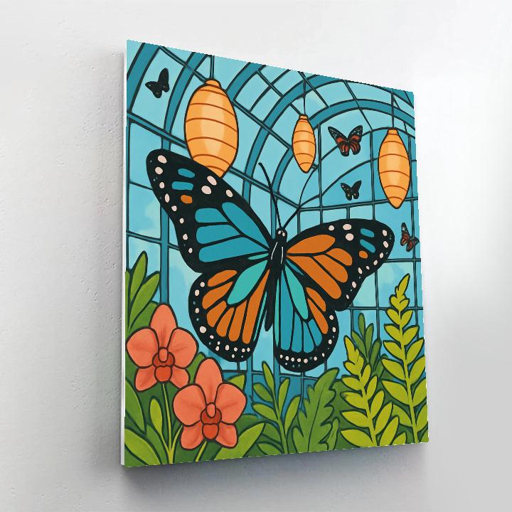 Butterfly Lantern Conservatory DIY paint by numbers