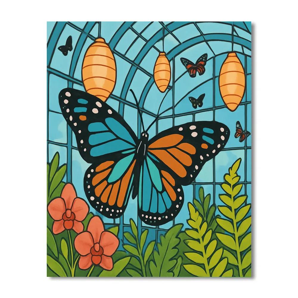 Butterfly Lantern Conservatory DIY paint by numbers