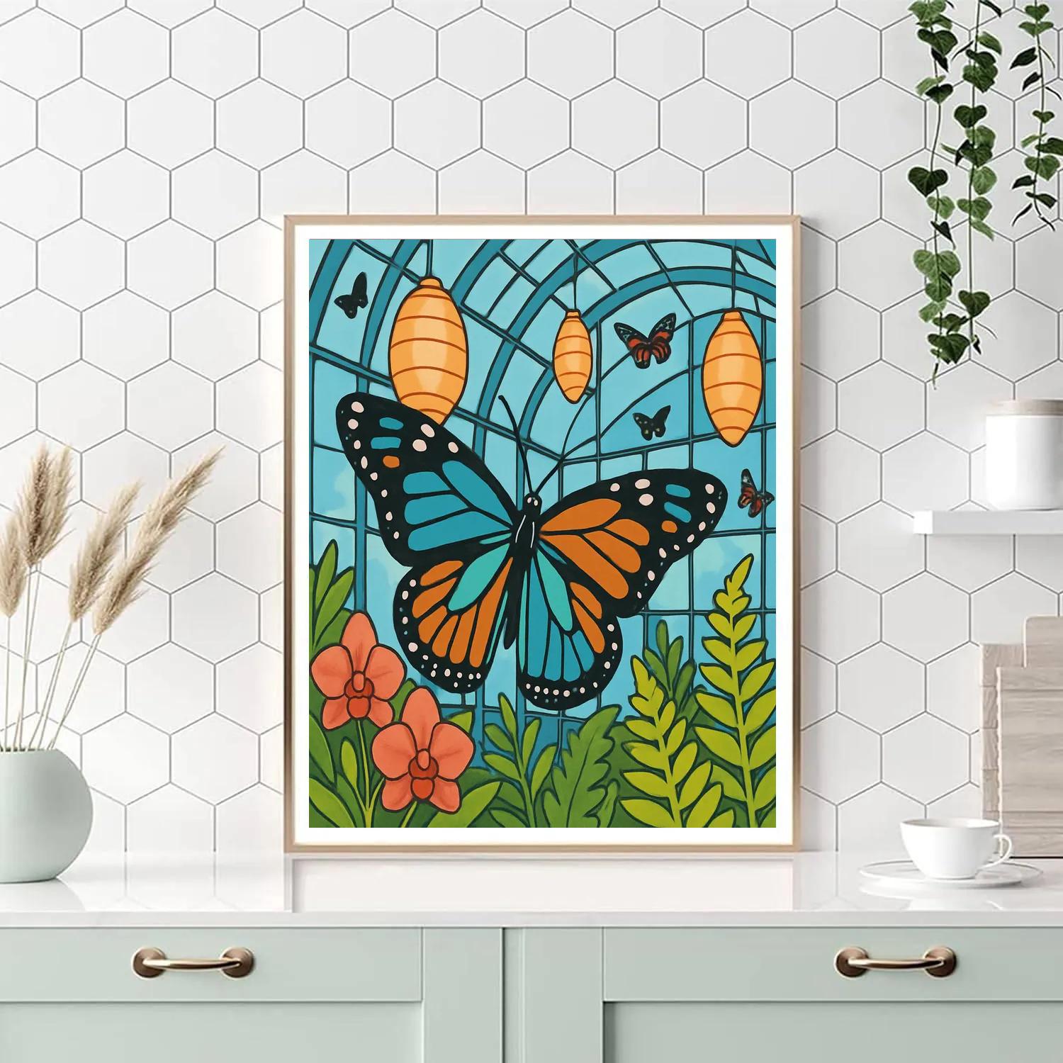 Butterfly Lantern Conservatory DIY paint by numbers