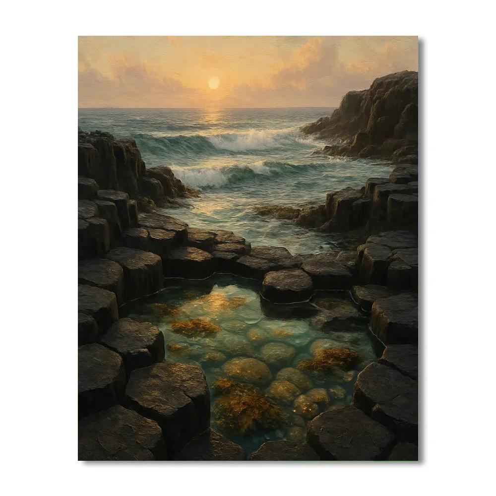 Sunlit Tide Pools On The Basalt Coast paint by numbers