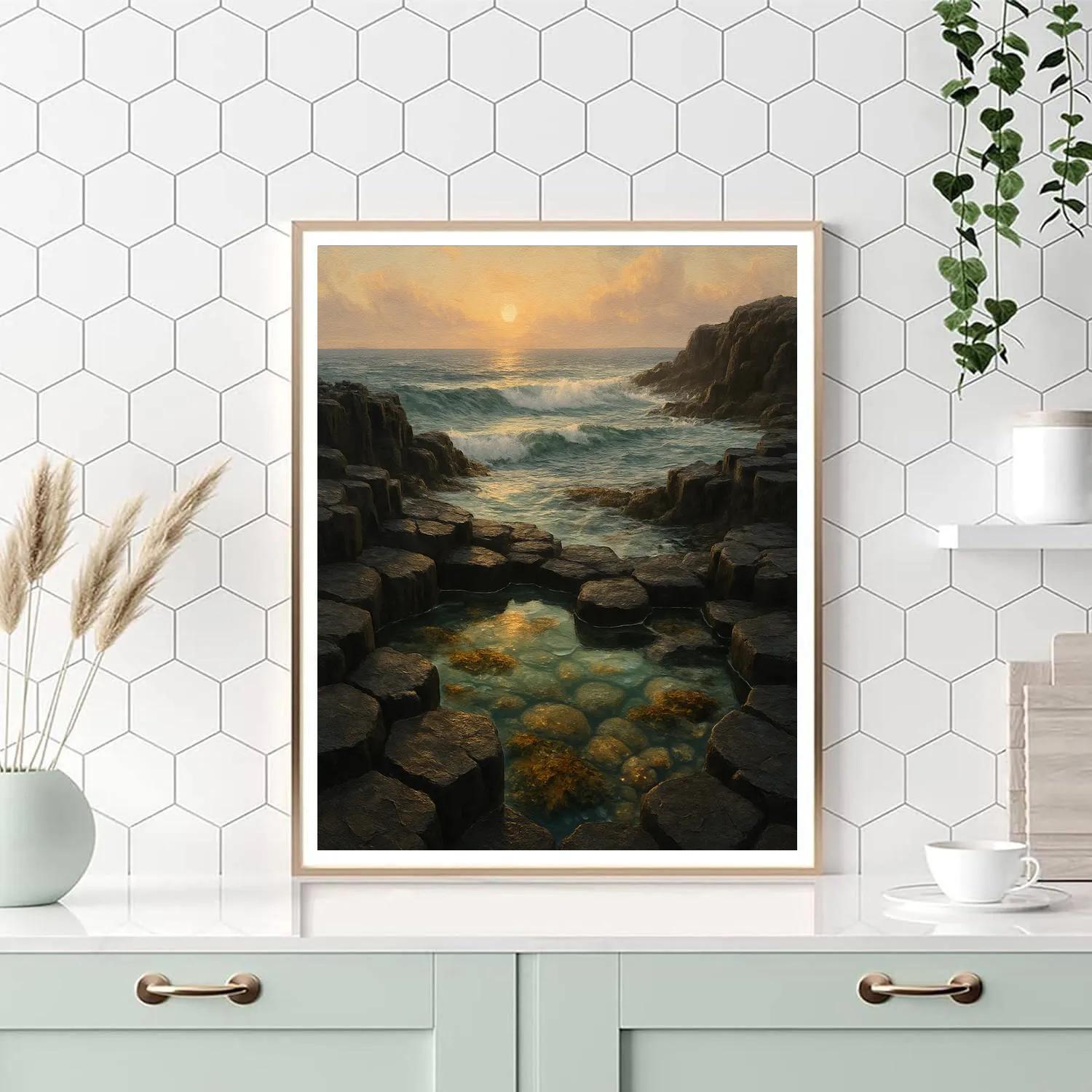 Sunlit Tide Pools On The Basalt Coast paint by numbers
