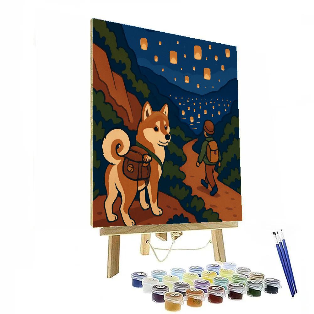 Lantern Festival Trail With Dog Companion painting number kit