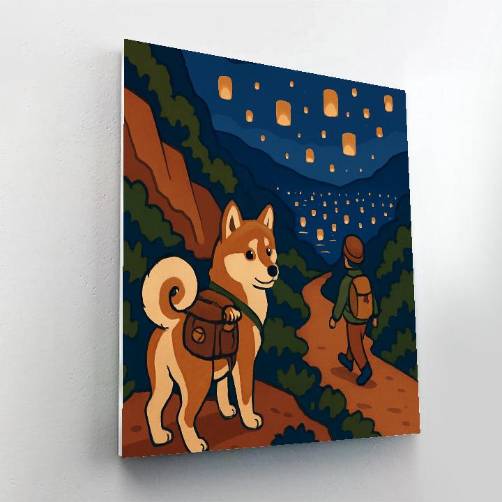 Lantern Festival Trail With Dog Companion painting number kit