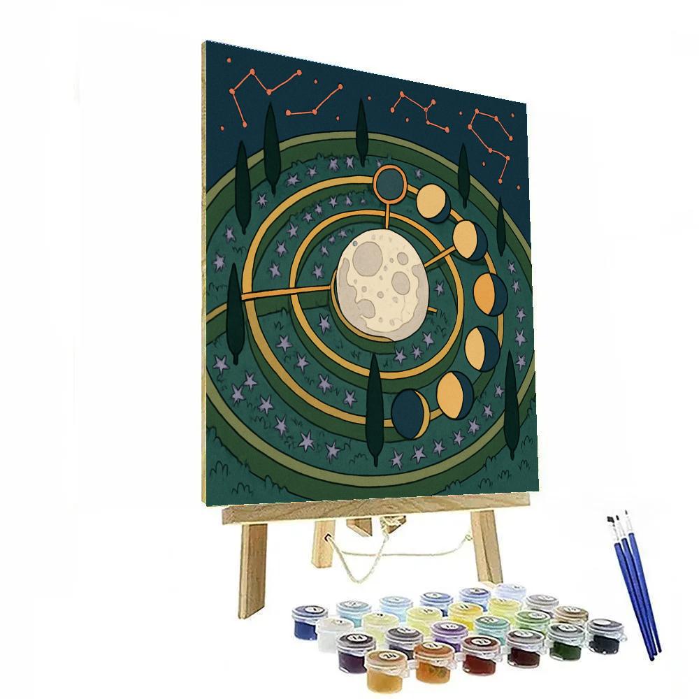 Clockwork Moon Observatory Garden painting number kit