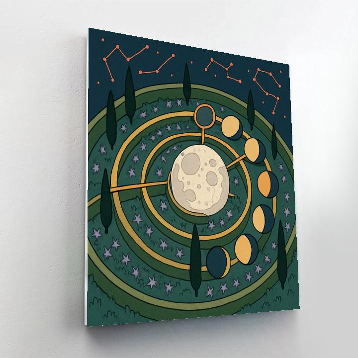 Clockwork Moon Observatory Garden painting number kit