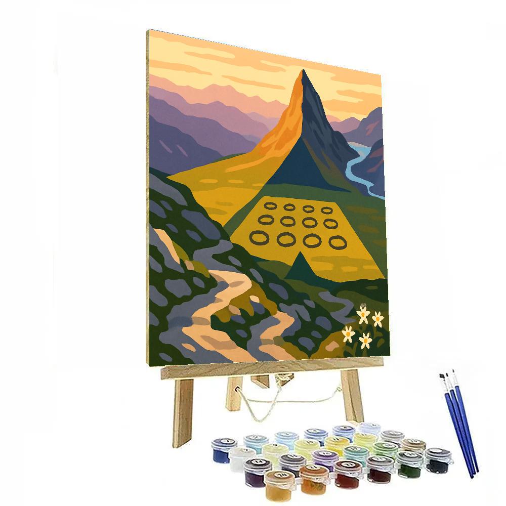 Alpine Pass With Mountain Shadow Calendar Paint by numbers art