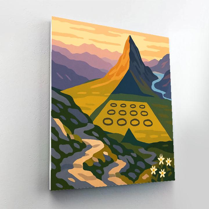 Alpine Pass With Mountain Shadow Calendar Paint by numbers art