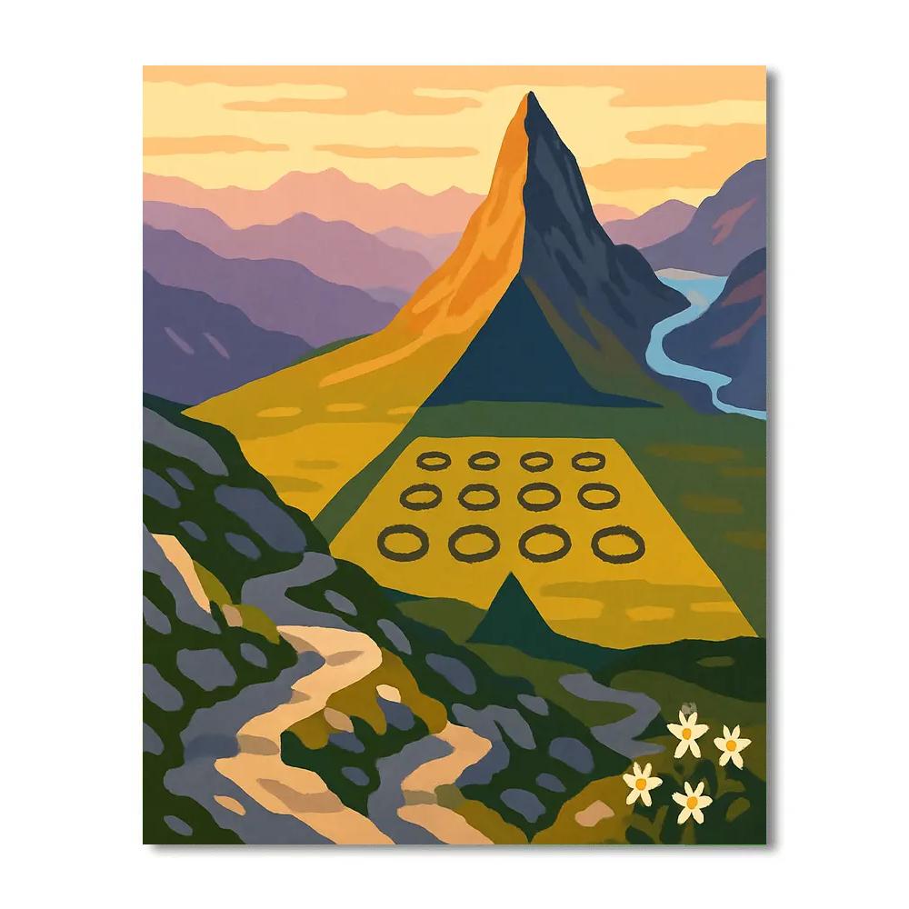 Alpine Pass With Mountain Shadow Calendar Paint by numbers art