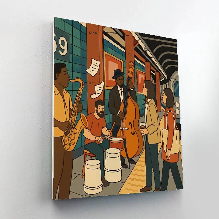 New York Crafted Jazz In The Subway Number painting