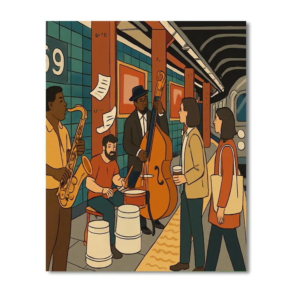 New York Crafted Jazz In The Subway Number painting