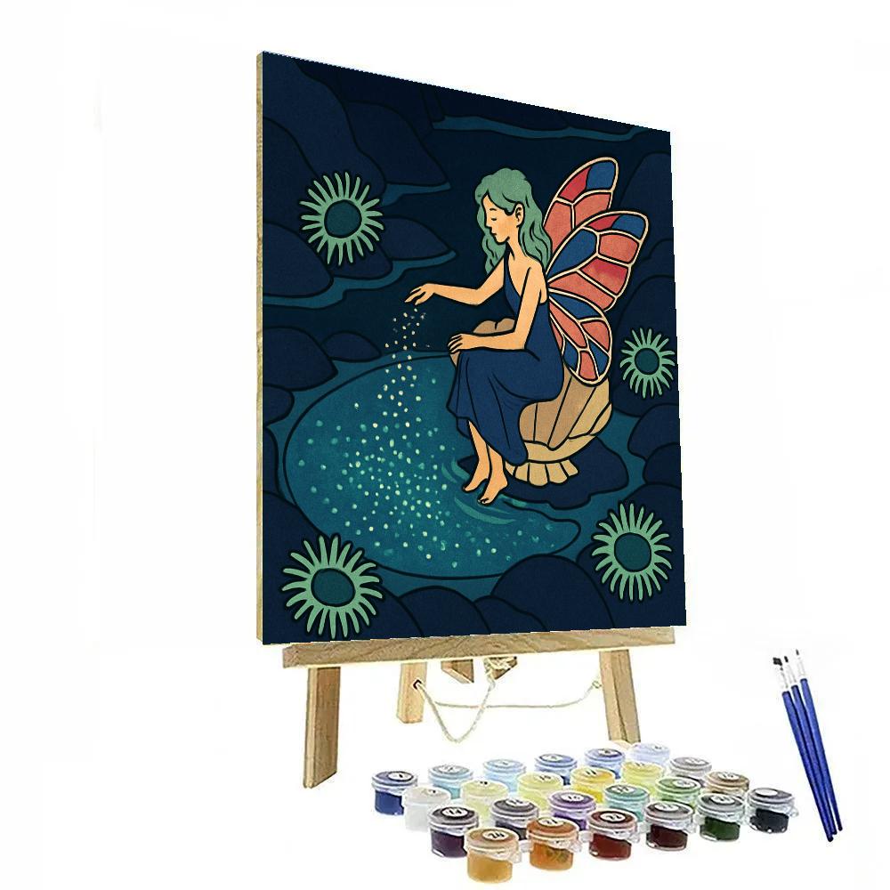 Moonlit Tidepool With Fairy Glow Paint by numbers art