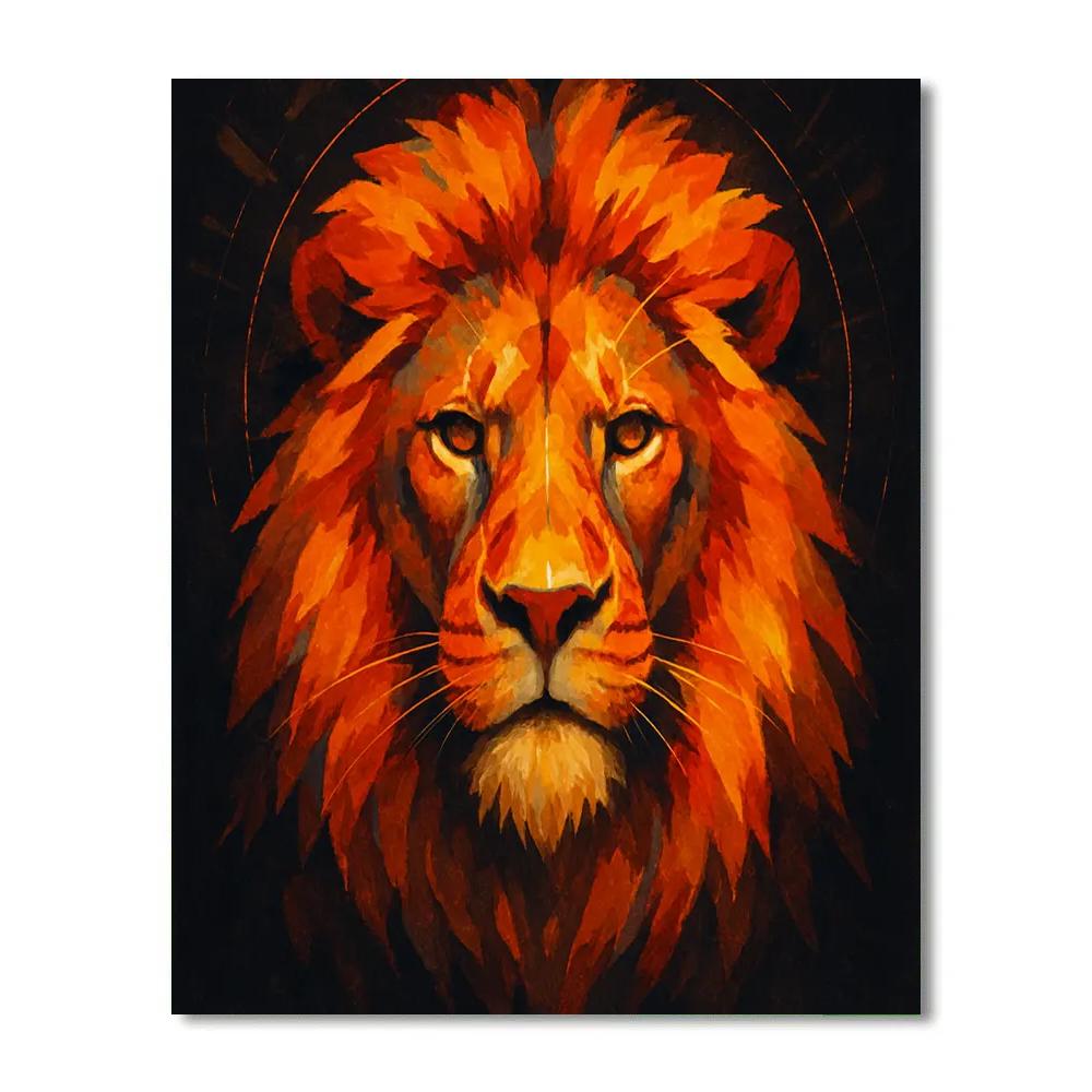 Solar Crown Lion DIY paint by numbers