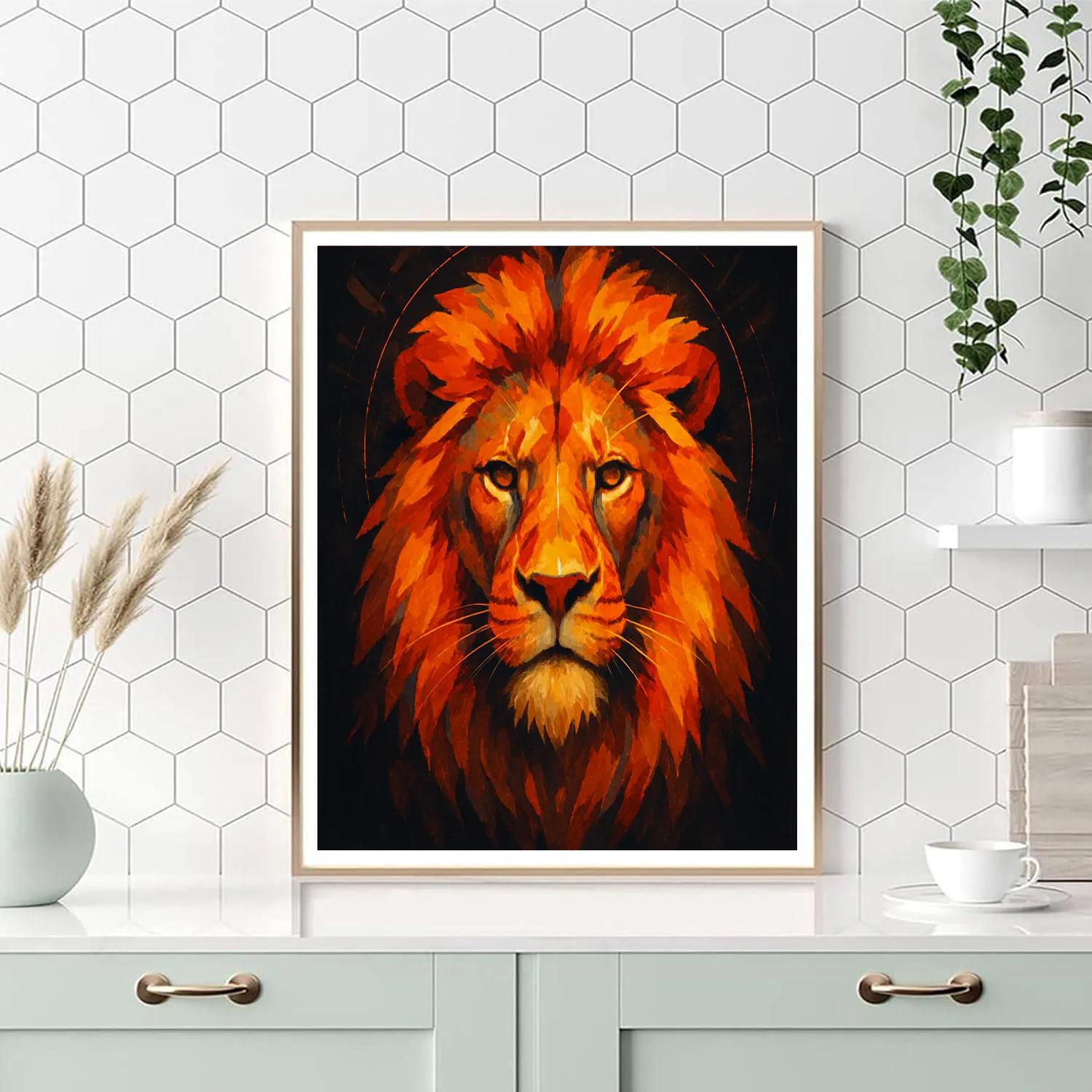 Solar Crown Lion DIY paint by numbers