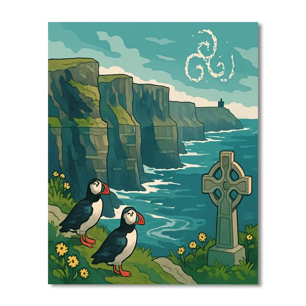 Cliffs Of Moher Horizon In Ireland Numbered painting kits