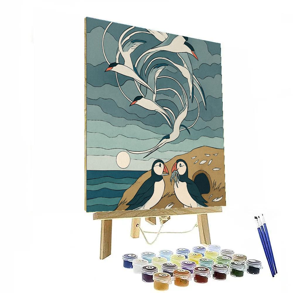 Sky Loom With Migratory Birds Numbered painting kits