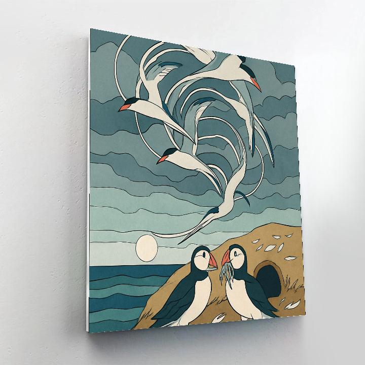 Sky Loom With Migratory Birds Numbered painting kits