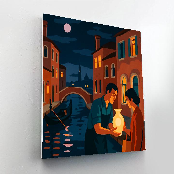 Moonlit Glassmakers Stroll, Venice Edition Numbered painting kits