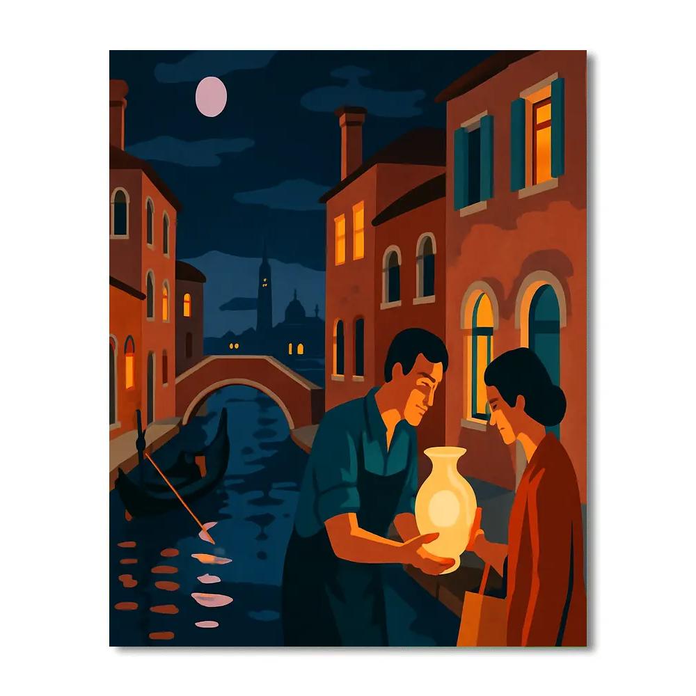 Moonlit Glassmakers Stroll, Venice Edition Numbered painting kits