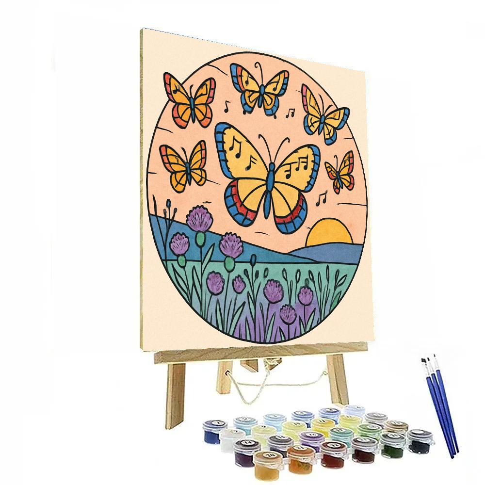 Clockwork Meadow With Butterfly Chorus DIY paint by numbers