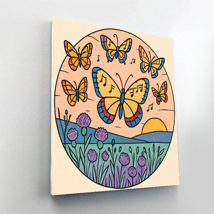 Clockwork Meadow With Butterfly Chorus DIY paint by numbers