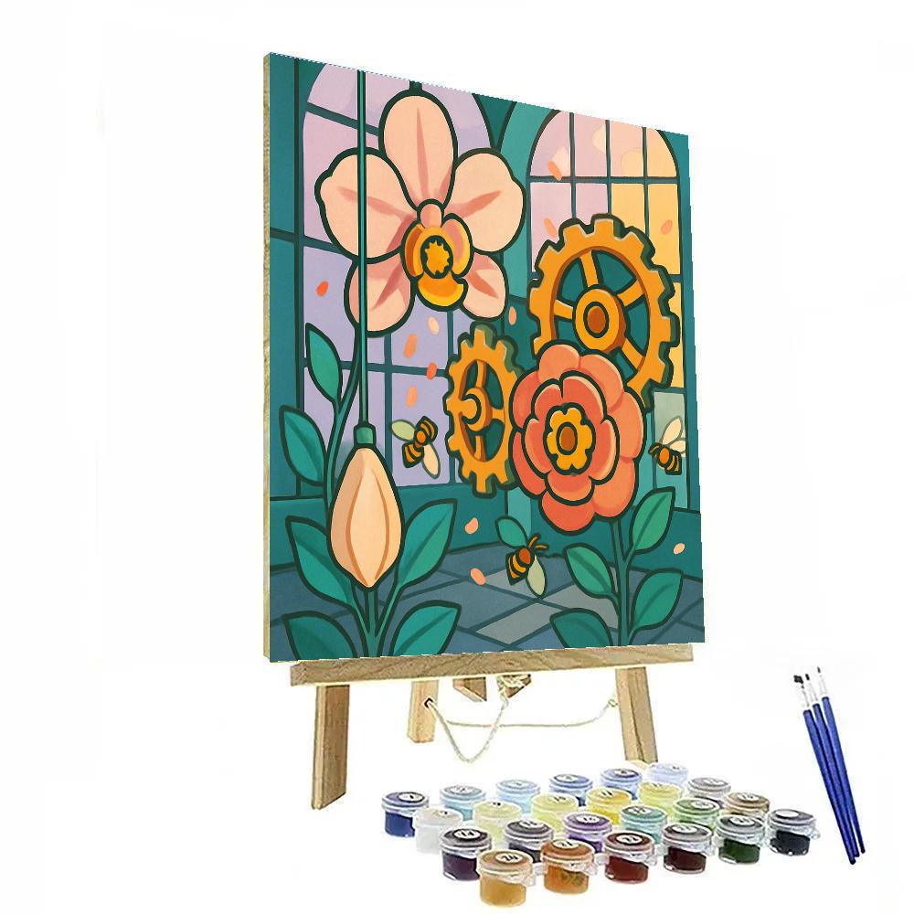 Clockwork Conservatory In Floral painting number kit