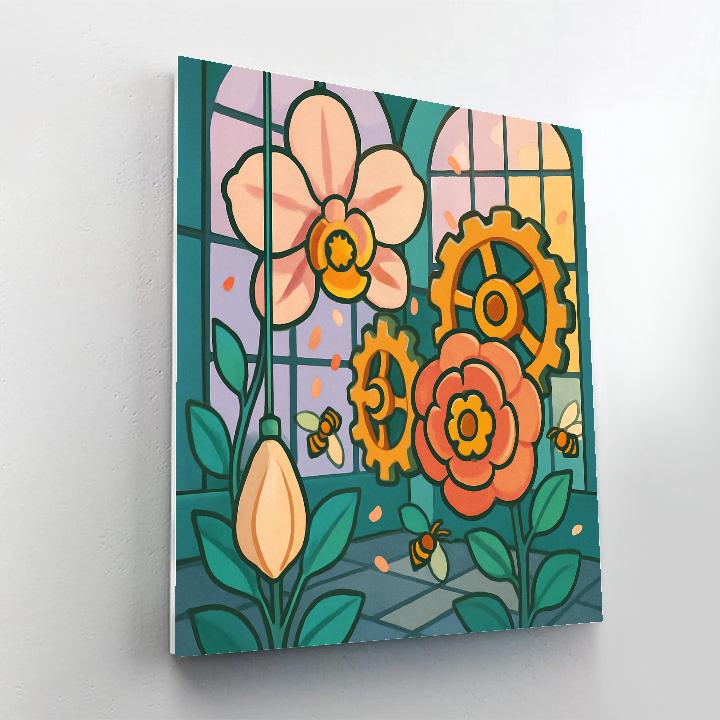 Clockwork Conservatory In Floral painting number kit