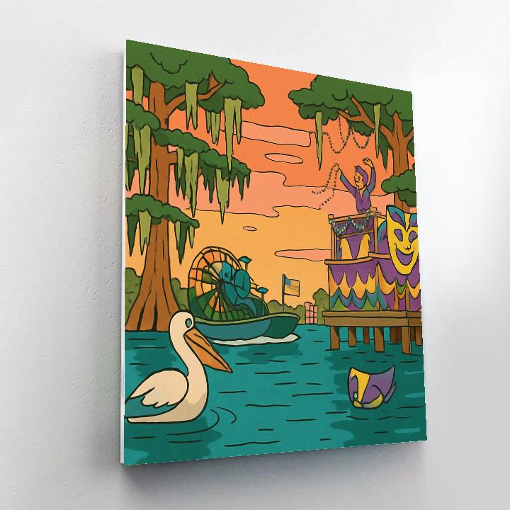 Bayou Airboat Carnival In USA DIY paint by numbers