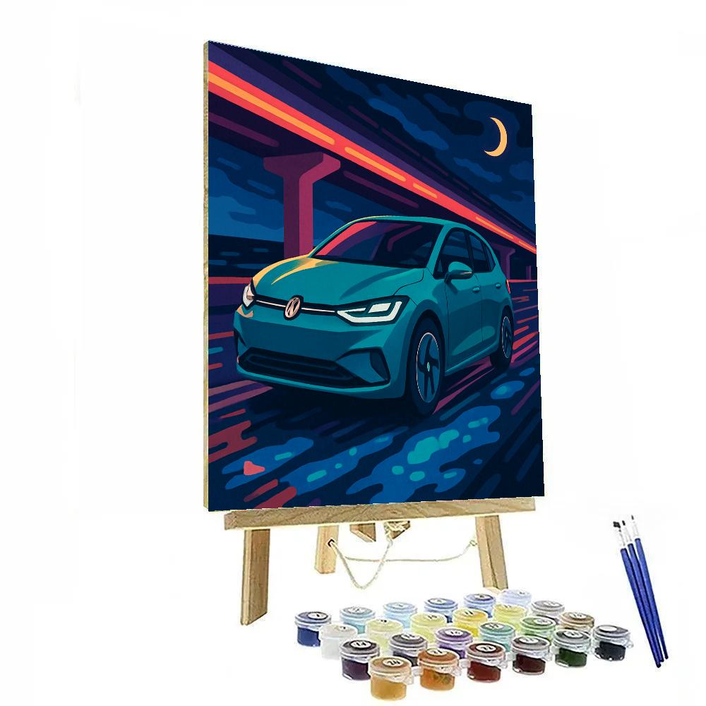 Cars Under The Bioluminescent Overpass DIY paint by numbers