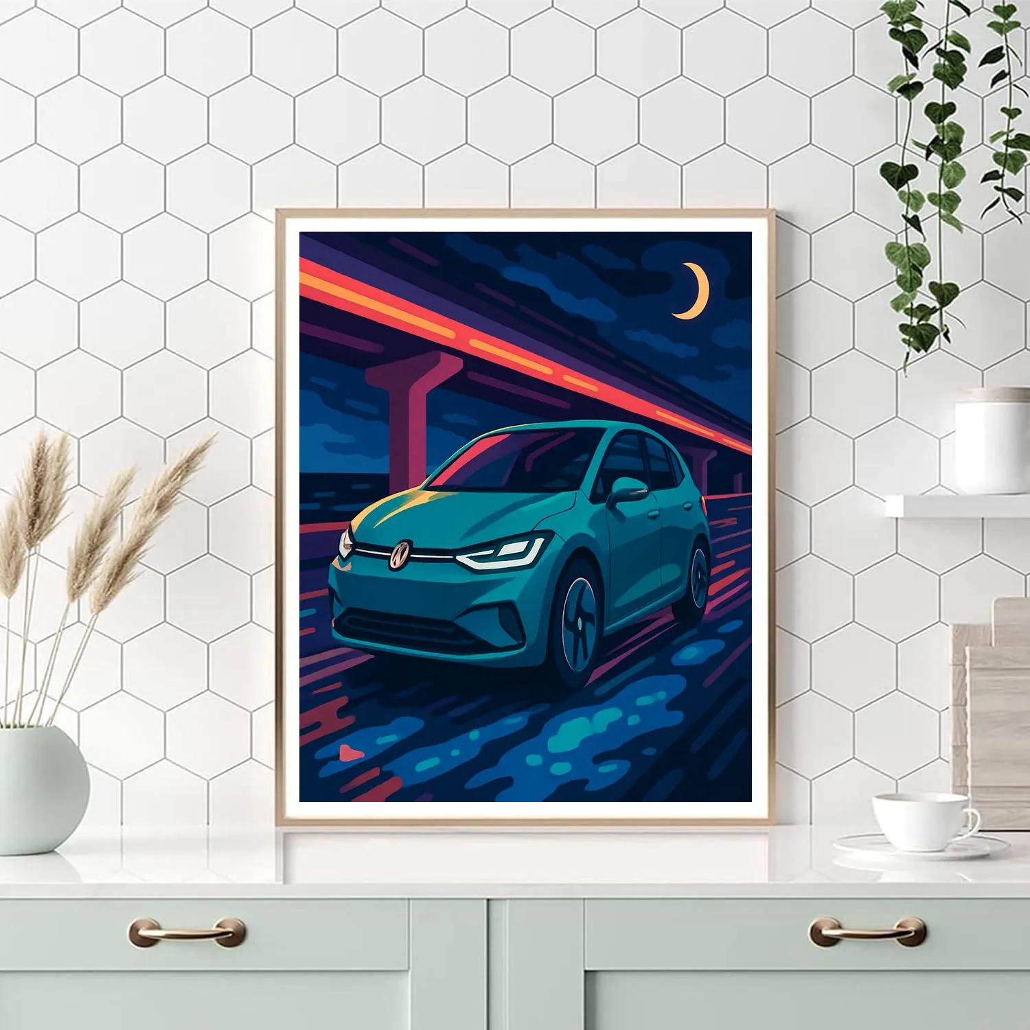 Cars Under The Bioluminescent Overpass DIY paint by numbers