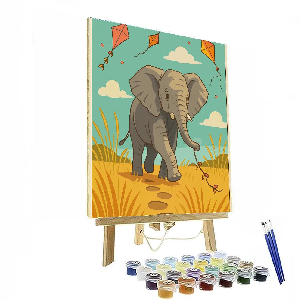Kite Festival Elephant Wanderer paint by color