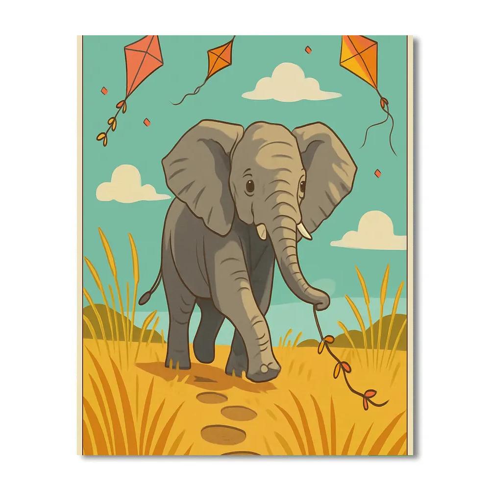 Kite Festival Elephant Wanderer paint by color