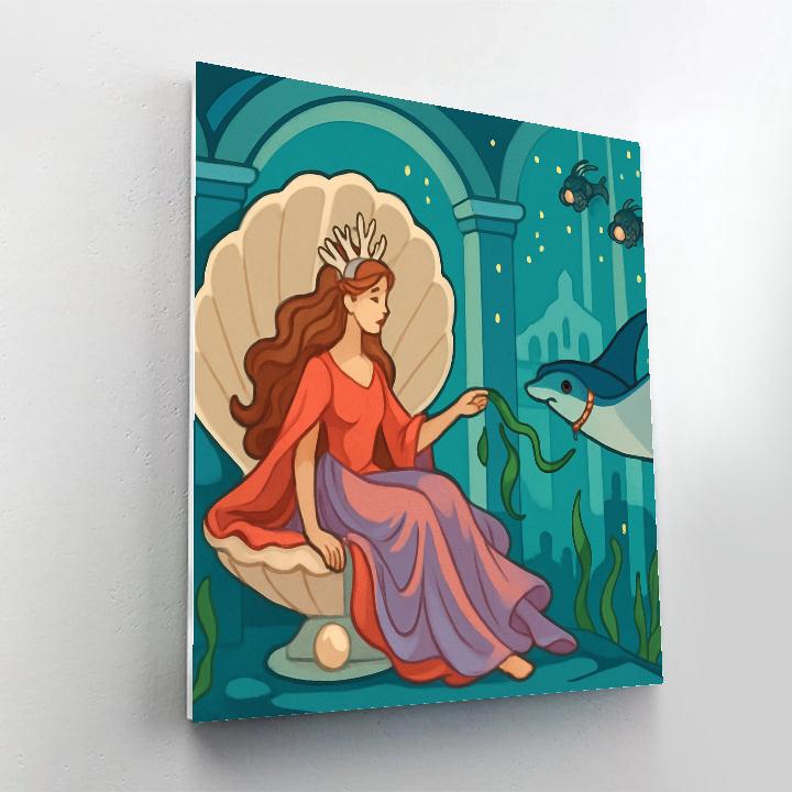 Coral Reef Court With Princess paint by color