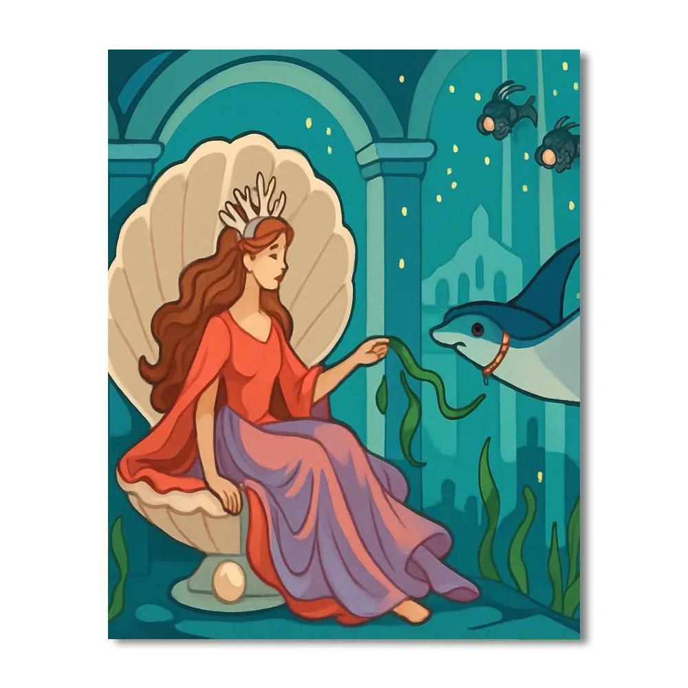 Coral Reef Court With Princess paint by color