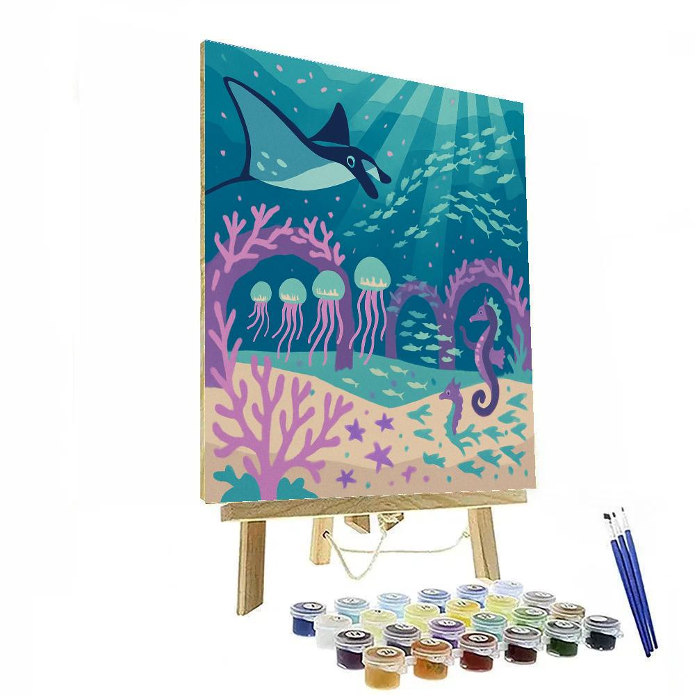 Bioluminescent Reef Parade Ocean Crafted paint by number